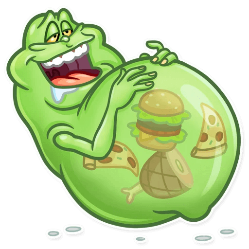 Slimer Cartoon Transparent Background (silver, gray)