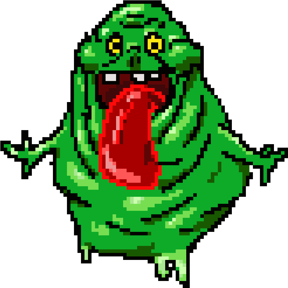 Slimer Png File (black, maroon, green)