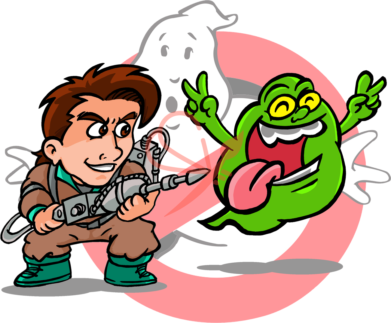 Slimer Png Transparent Image (white, black, salmon, olive, gray)