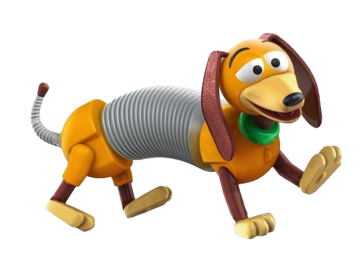 Slinky Dog Transparent Background (white, gray)