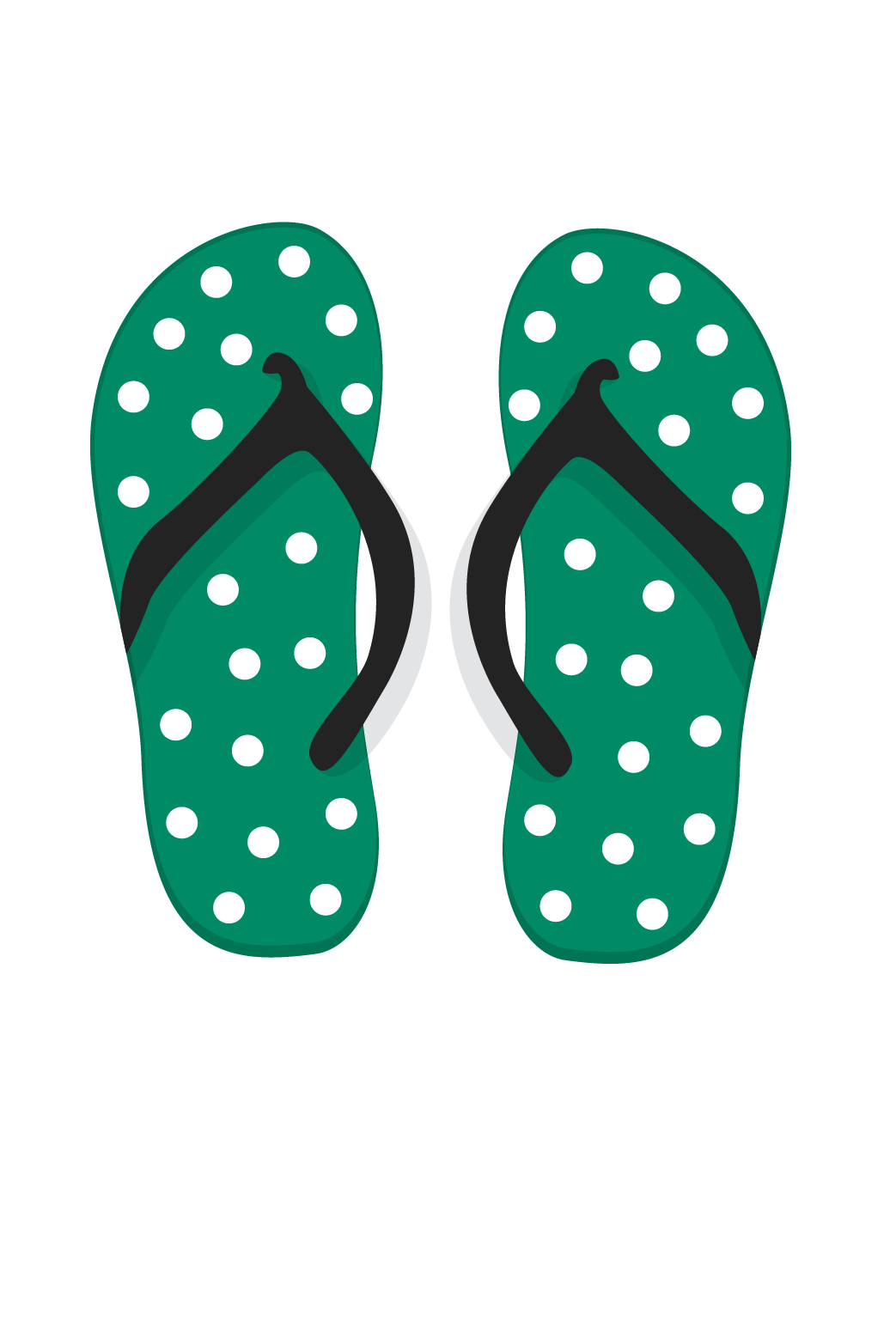 Flip Flops No Background (teal, white)