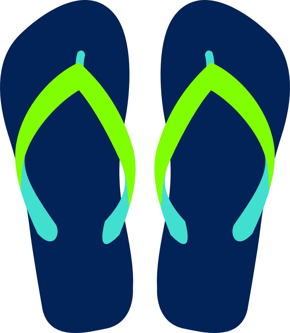 Flip Flops Png Pic (lime, yellow, black, navy, greenish blue)