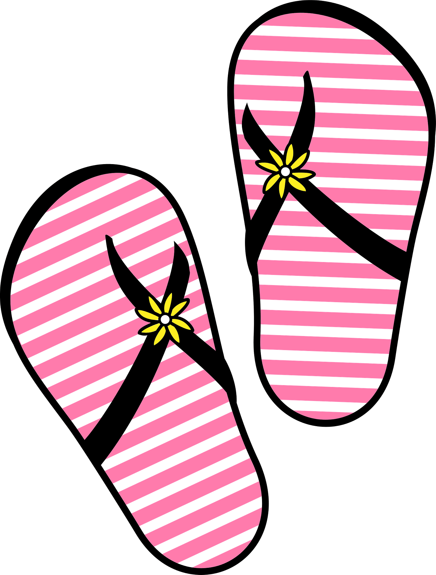 Flip Flops Vector Png Cutout (black, salmon, gray)