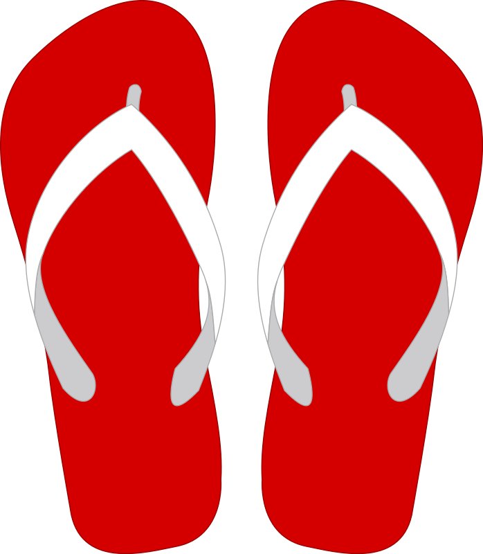 Flip Flops Vector Png Hd Image (black, red, white, silver)