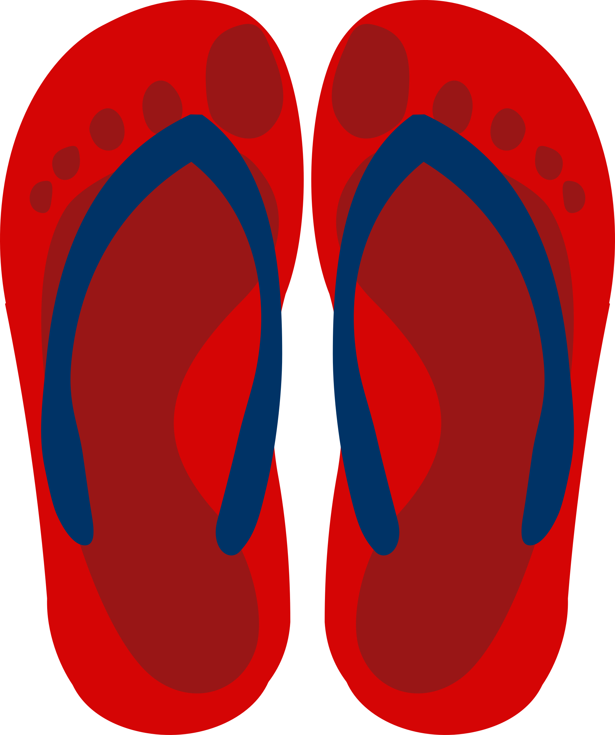 Flip Flops Vector Png Image (navy, black, maroon, red)