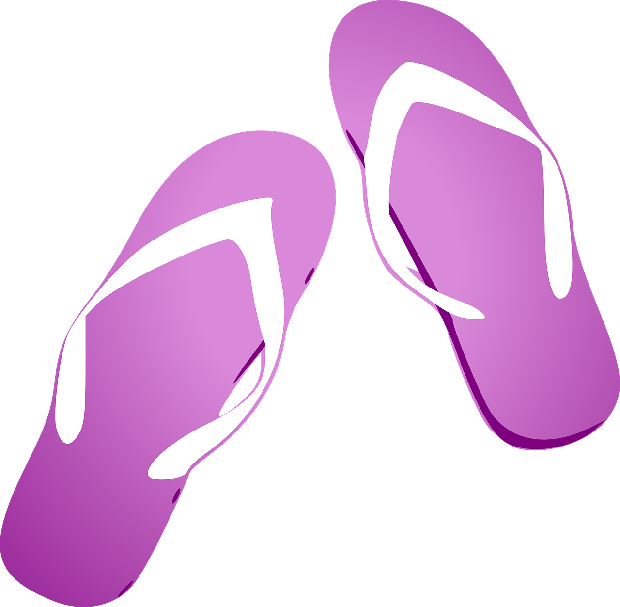 Flip Flops Vector Png Pic (black, plum, white)