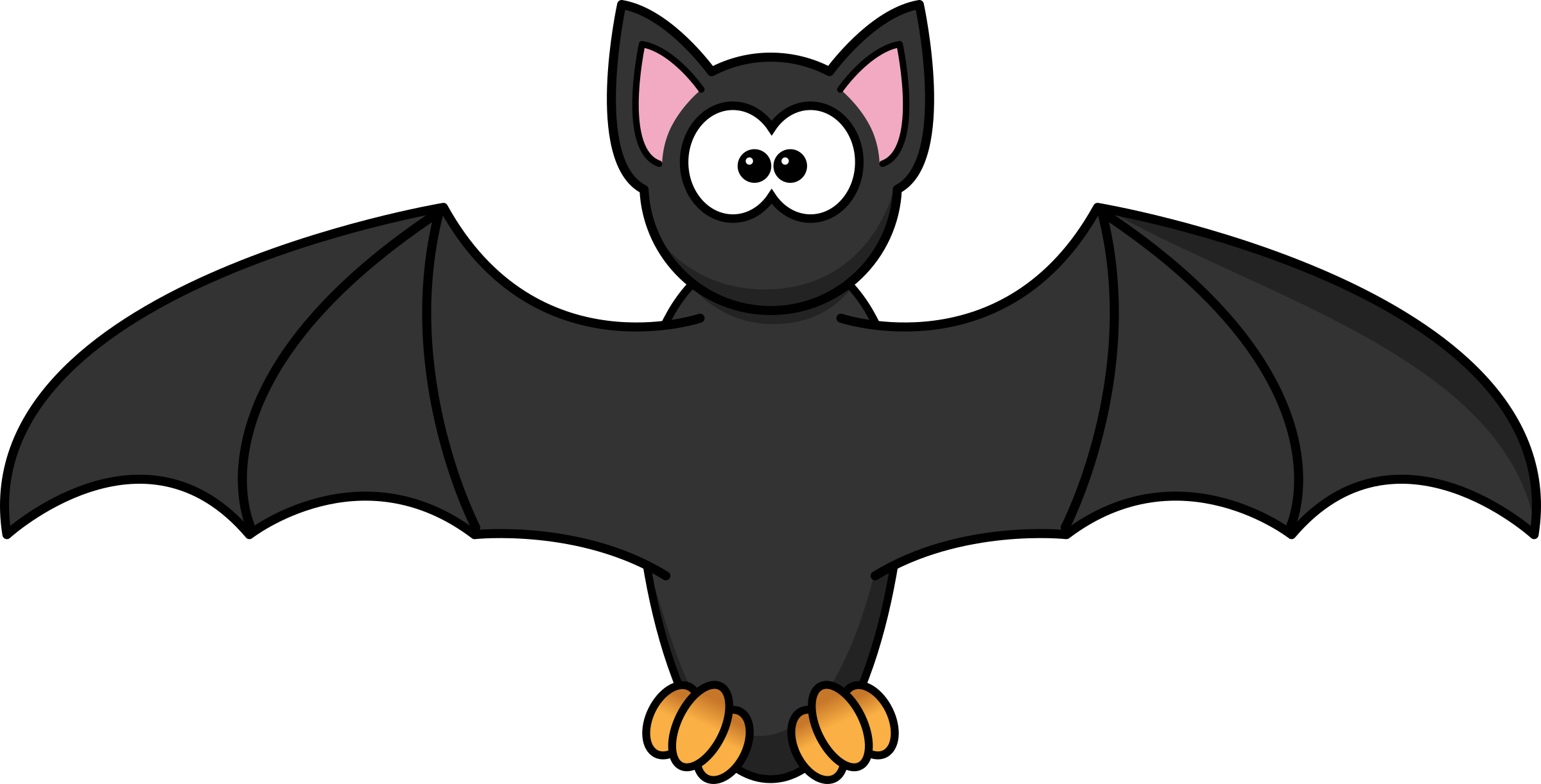 Clipart Bat Png Isolated Hd (black, white)