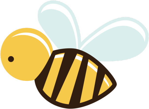 Clipart Bumble Bee Trail Cartoon Png (lavender, black, white, gold)