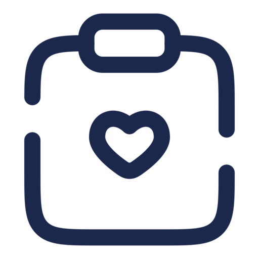 Clipboard Heart Free Png Icon (navy, black)