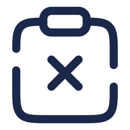 Clipboard Remove Free Png Icon (navy, black)