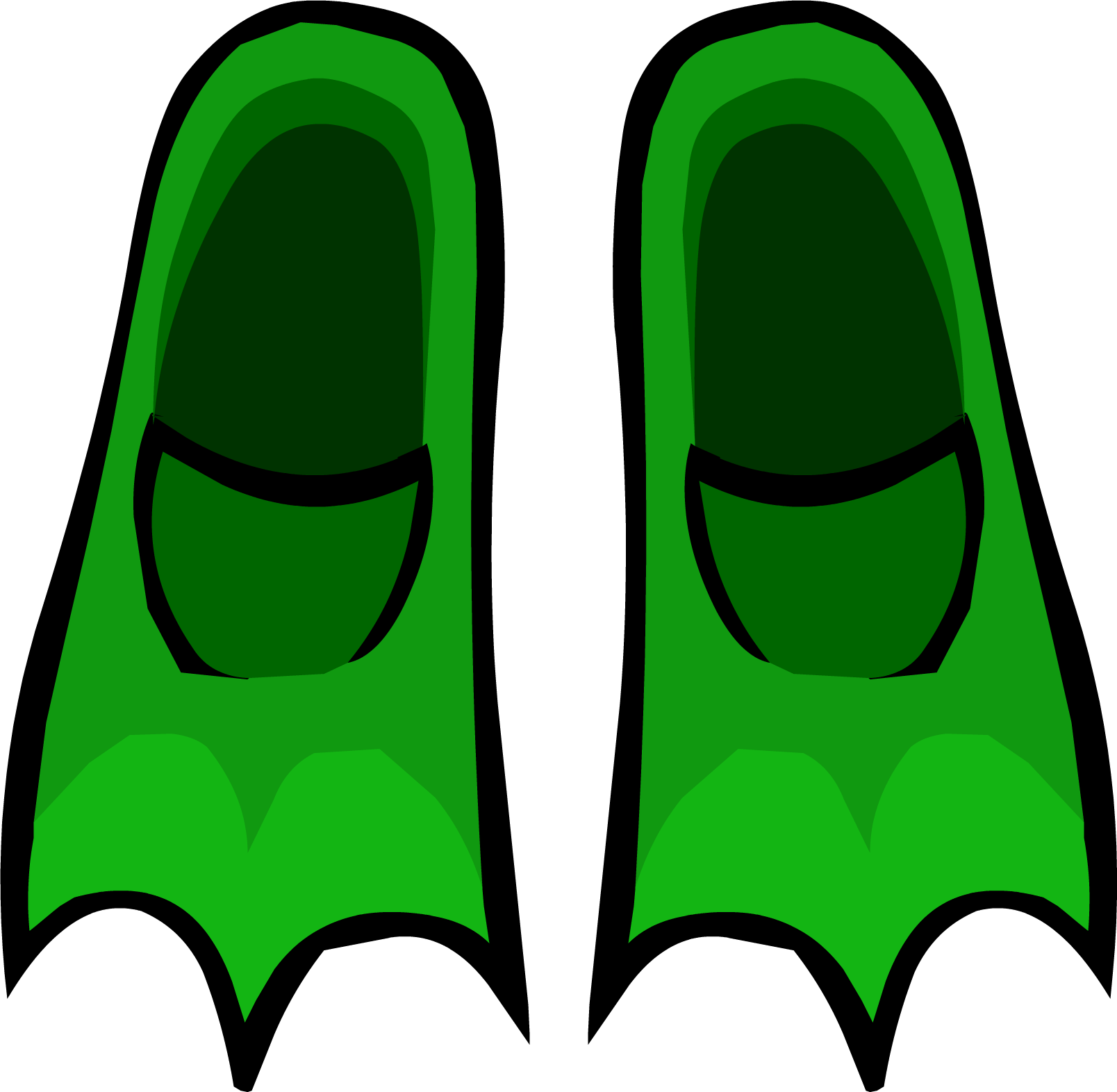 Flippers Transparent Png (black, green)