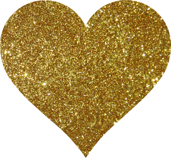 Glitter Gold Heart Png Clipart (black, olive)