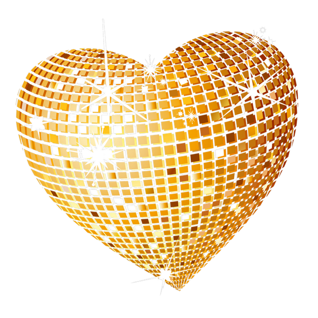 Glitter Gold Heart Png Image (black, white)