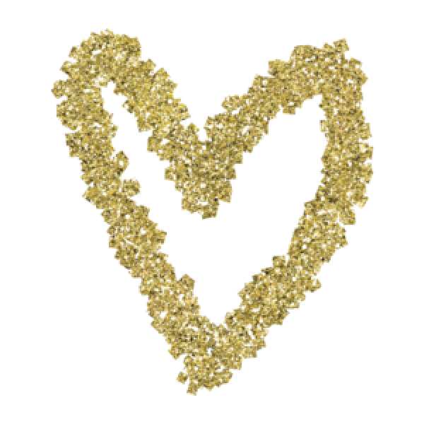 Glitter Gold Heart Transparent Background (salmon, black, gray)