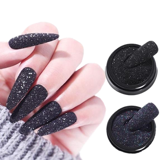 Glitter Nail Png Transparent Image (black)