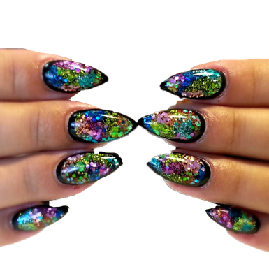 Glitter Nail Transparent Images (black)