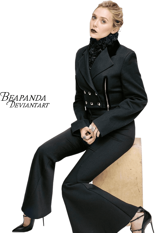 Elizabeth Olsen Png Isolated File (black)