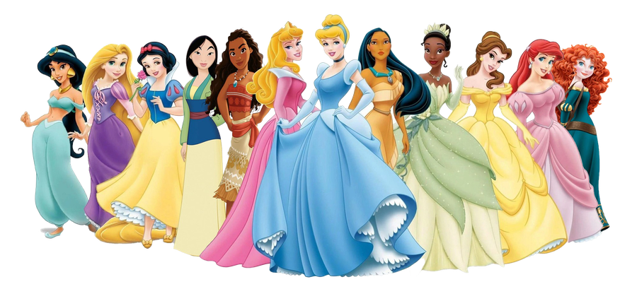 All Disney Princess Png File (black, beige)