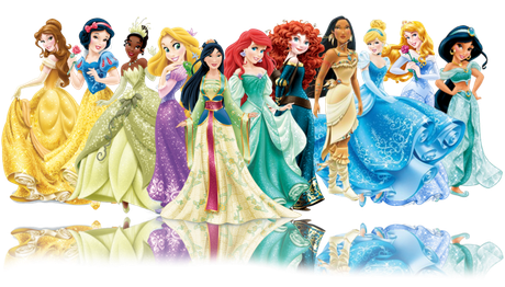 All Disney Princess Png Pic (salmon, black)