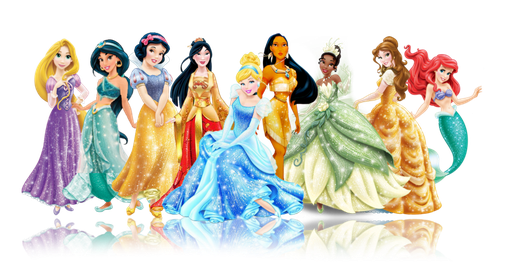 All Disney Princess Transparent Background (black, gray)