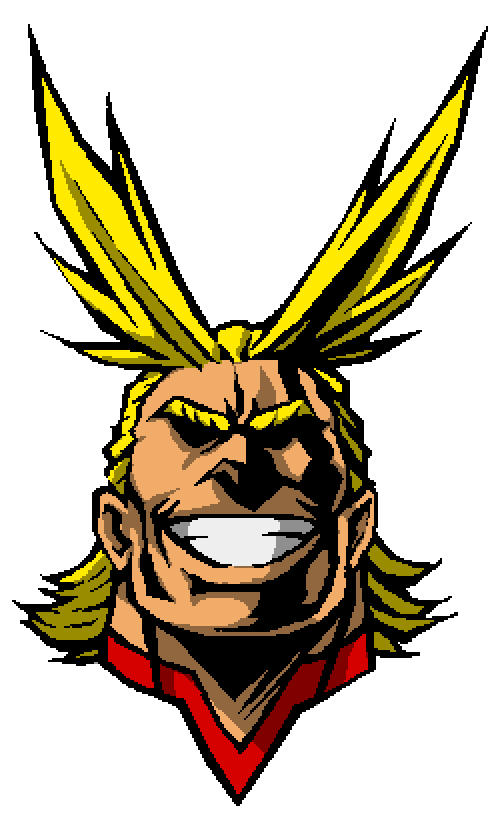 All Might Png Clipart (salmon, olive, black, yellow)