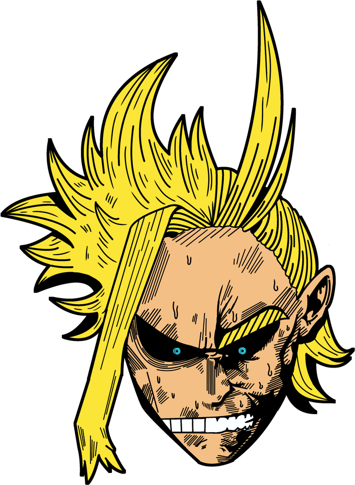 All Might Png Isolated File (salmon, black, gold)