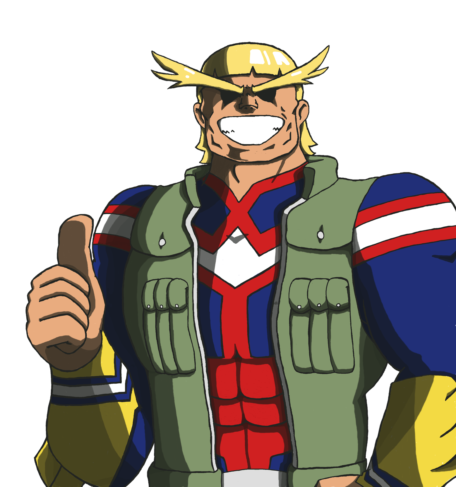 All Might Transparent Png (white, black, navy, gray, olive)