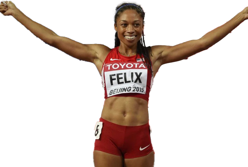 Allyson Felix Olympic Player Png File (white, lavender, maroon, gray)