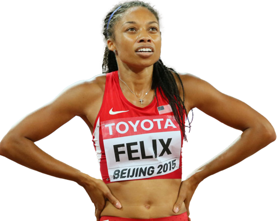 Allyson Felix Olympic Player Png Image (salmon, maroon, black, chocolate)