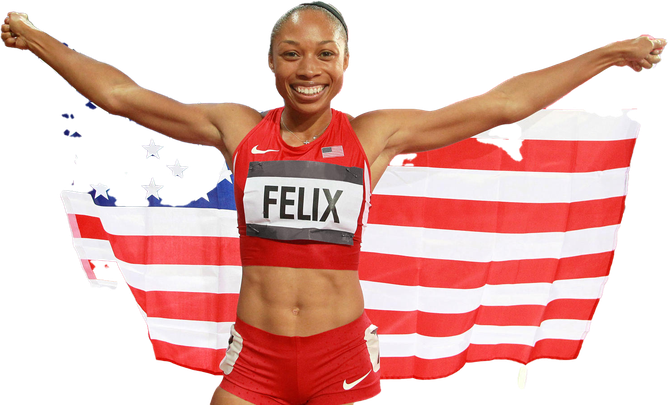 Allyson Felix Png Free Download (white, lavender, black)