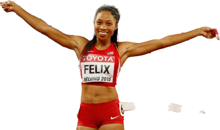 Allyson Felix Png Image (black, chocolate)