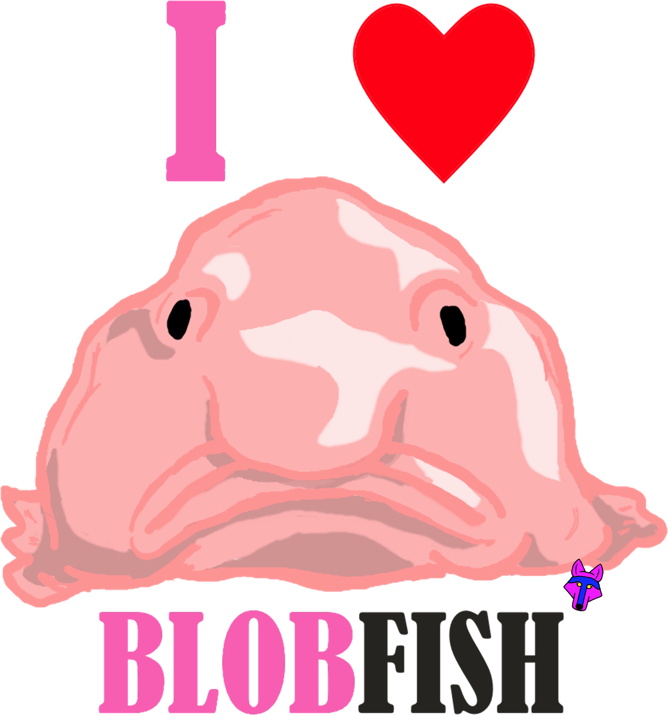 Blob Fish Transparent Png (black, pink, beige, red, violet)