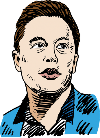 Elon Musk Png Isolated Image (greenish blue, black, beige)