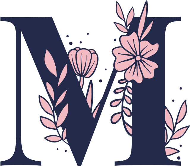 Floral Alphabet Png Free Download (black, navy)