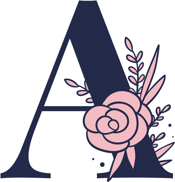 Floral Alphabet Png Hd (black, pink, navy)