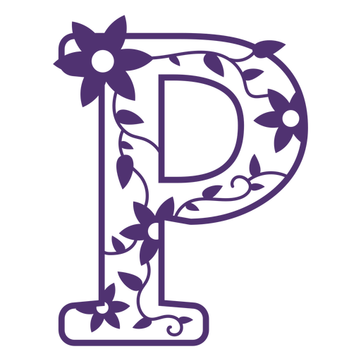 Floral Alphabet Png Transparent Picture (indigo, black)