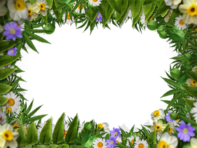 Floral Border Frame Png Clipart (black, olive, gray, white)