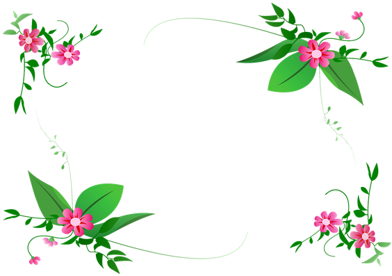 Floral Border Frame Transparent Png (black, olive)