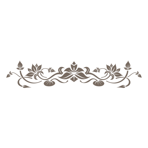 Floral Decoration Png File (gray)