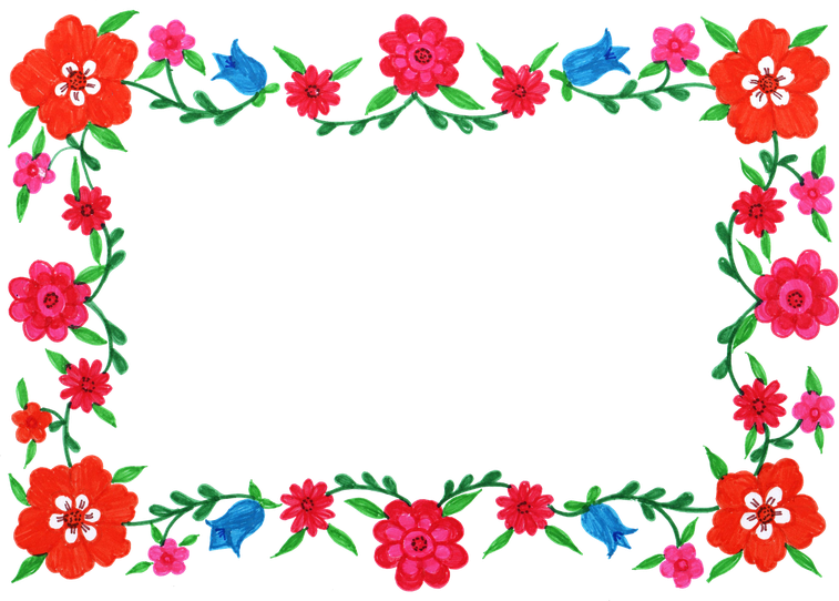 Floral Frame Png File (black)