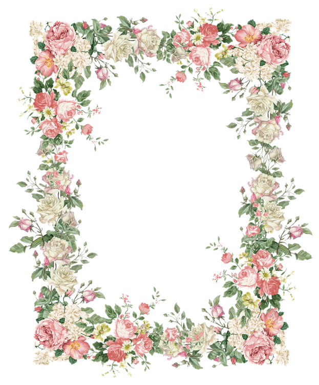 Floral Frame Png Hd Image (black)