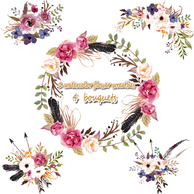 Floral Frame Png Photo (black)