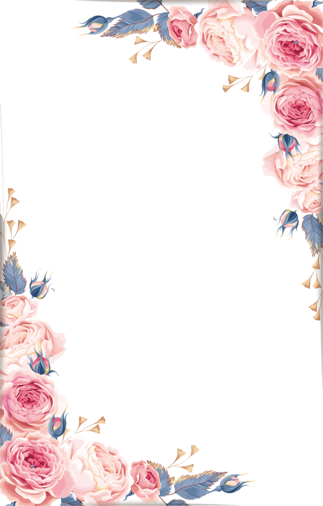 Floral Frame (black, pink)