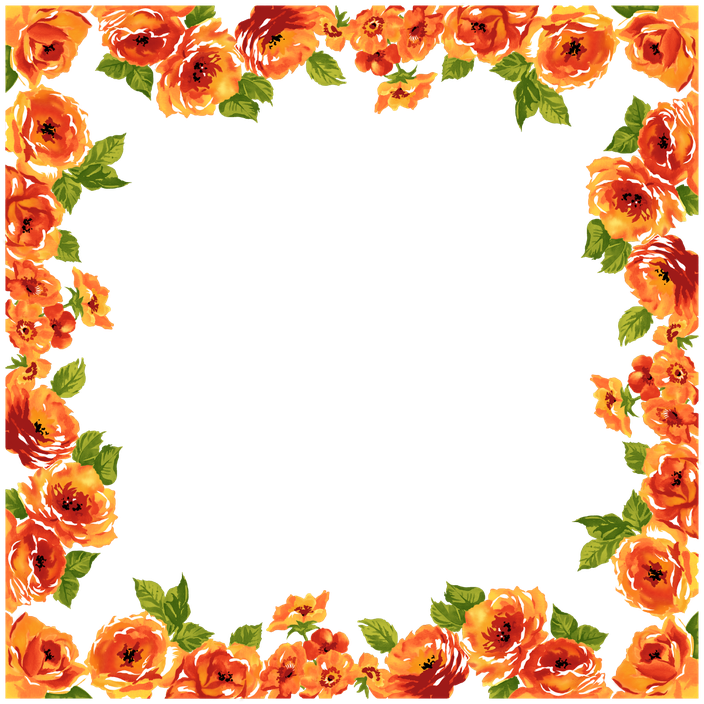 Floral Orange Frame (chocolate, black, olive)