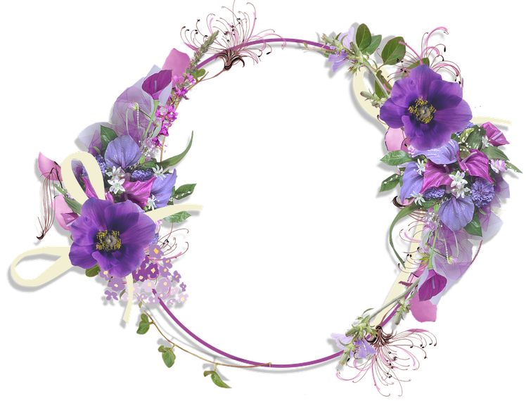 Floral Round Frame Png Pic (black)