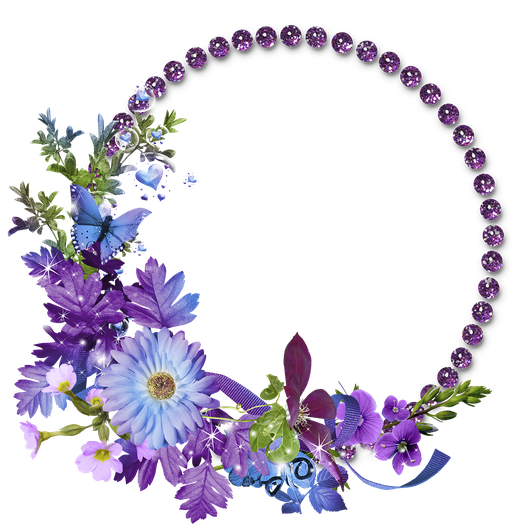 Floral Round Frame Png Transparent Image (black, white)