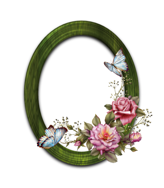 Floral Round Frame Png Transparent (black, green)