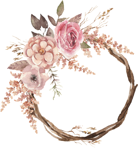 Floral Wreath Png File (black)