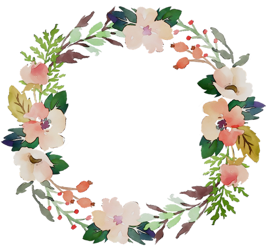 Floral Wreath Png Free Download (black, pink)