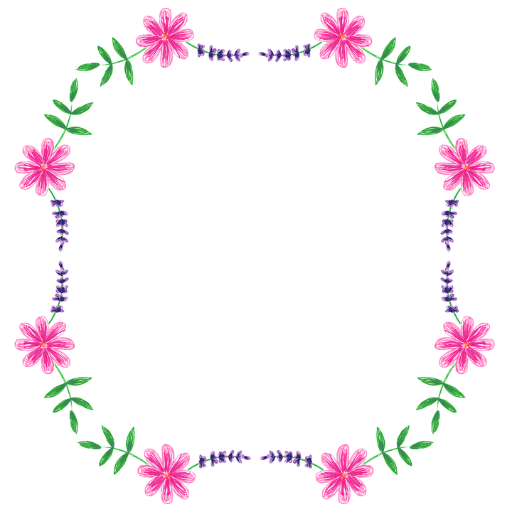 Floral Wreath Png Isolated Image (black)